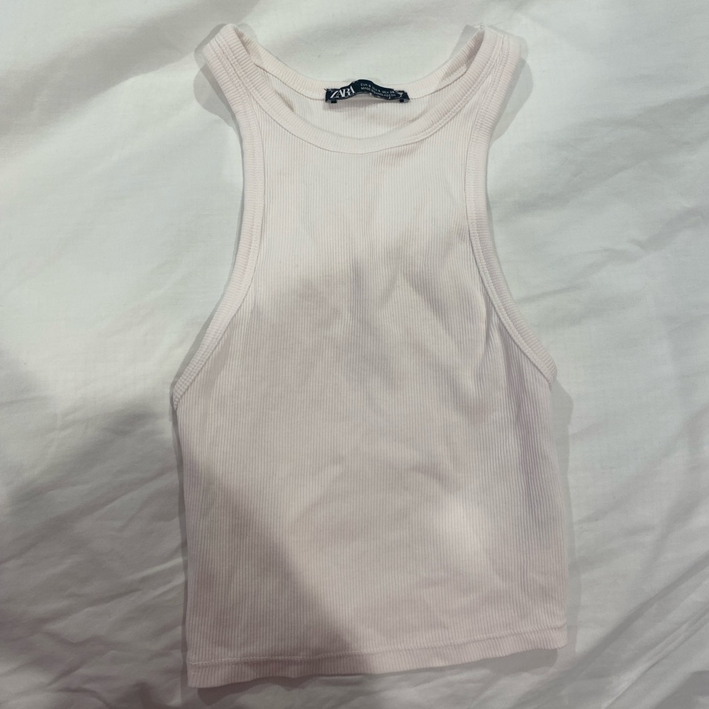 Zara light pink small halter tank